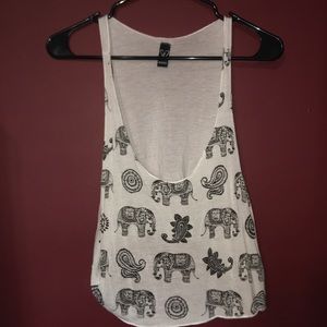 White cropped tank top